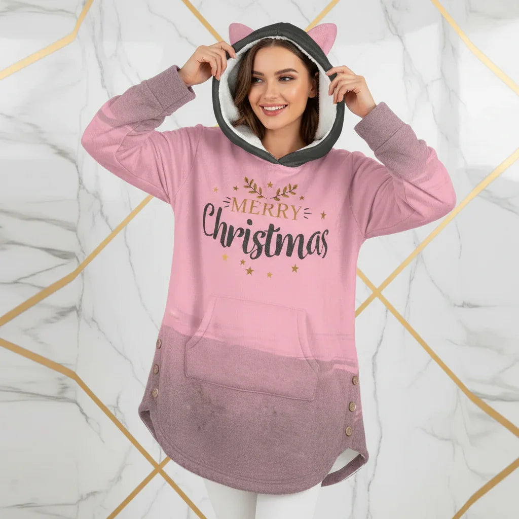 Woman adjusting hood showing interior