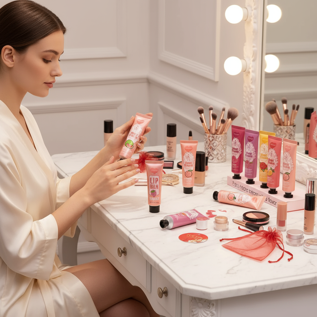 Woman Applying Hand Cream - Side View