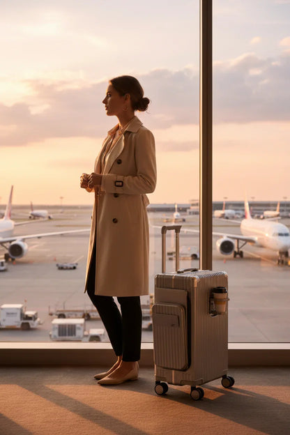 Woman at lounge window