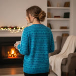Woman - Back view cozy home interior