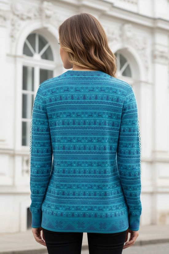 Woman - Back view European building