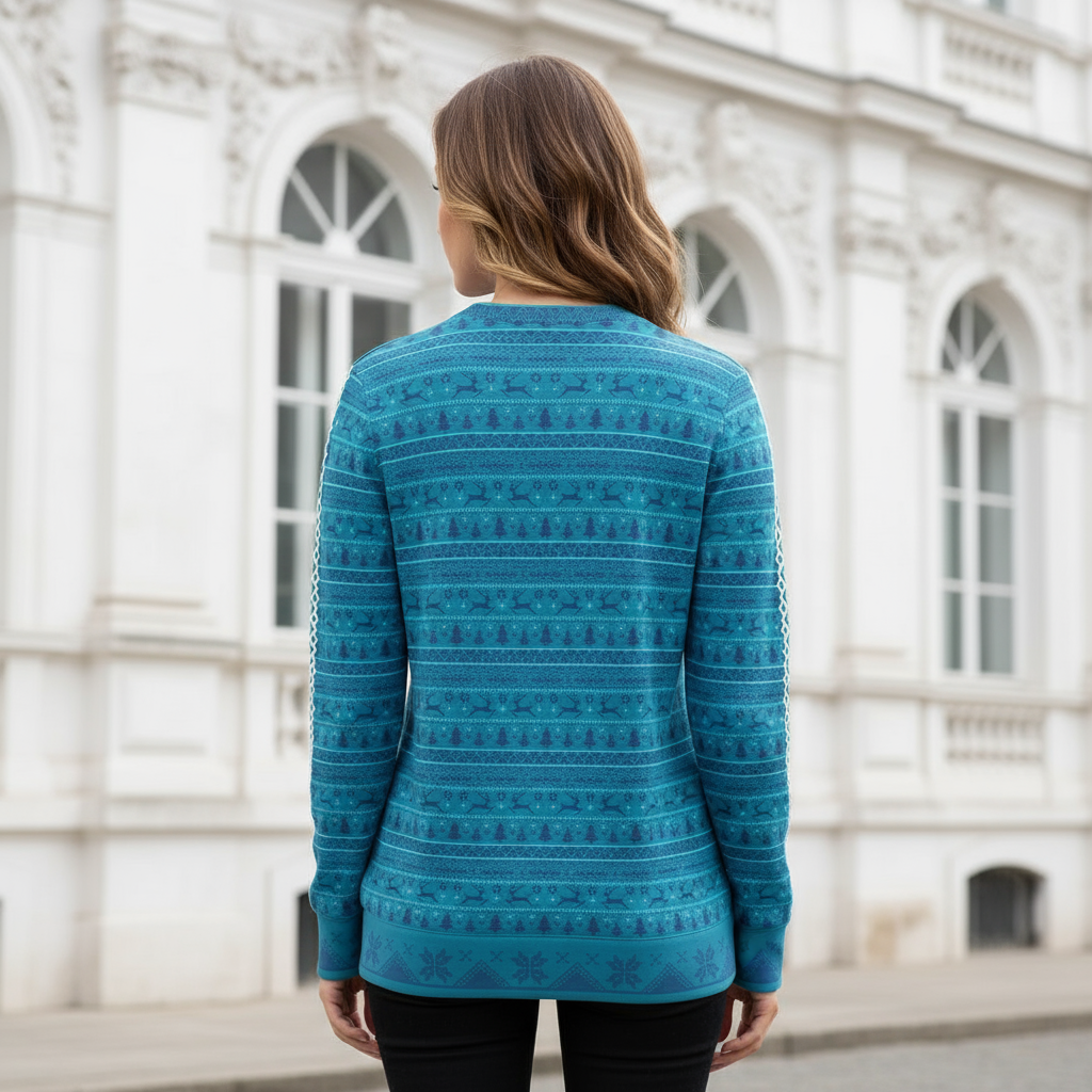 Woman - Back view European building