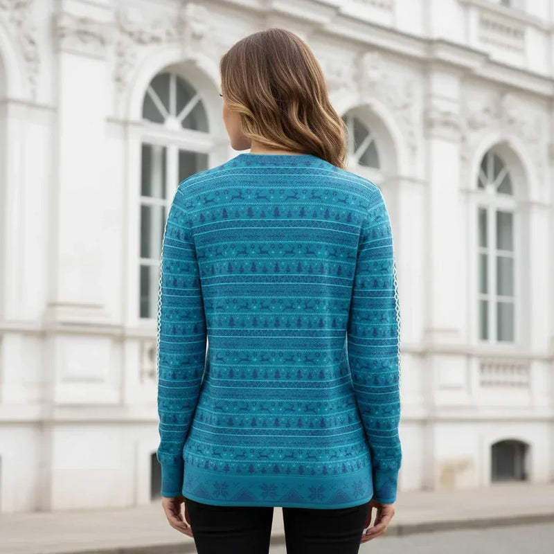 Woman - Back view European building