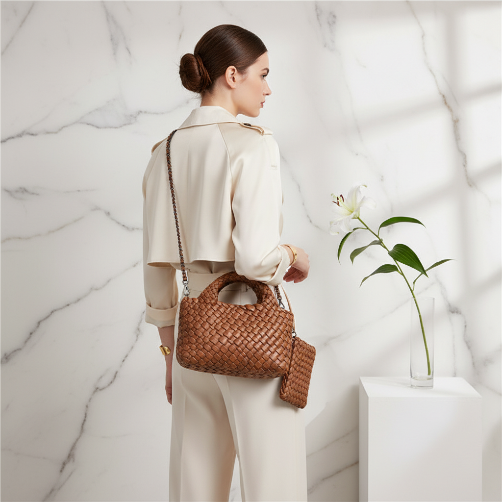 Woman Carrying Bag - Back View