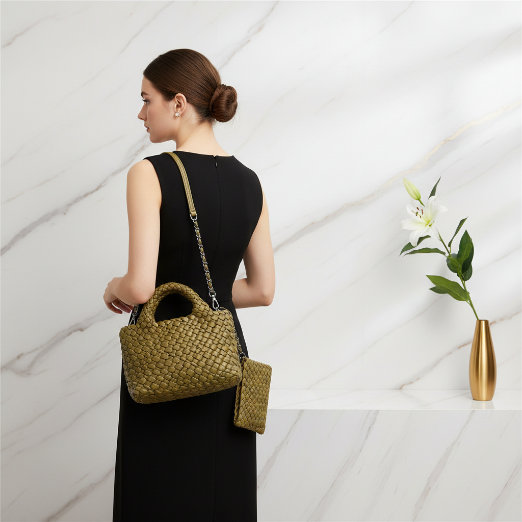 Woman Carrying Bag - Back View