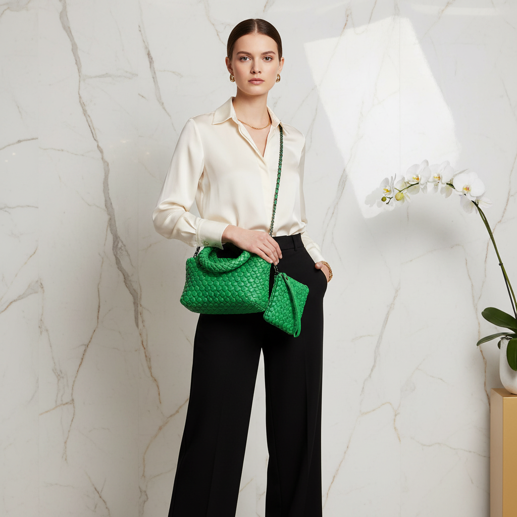 Woman Carrying Bag - Full View