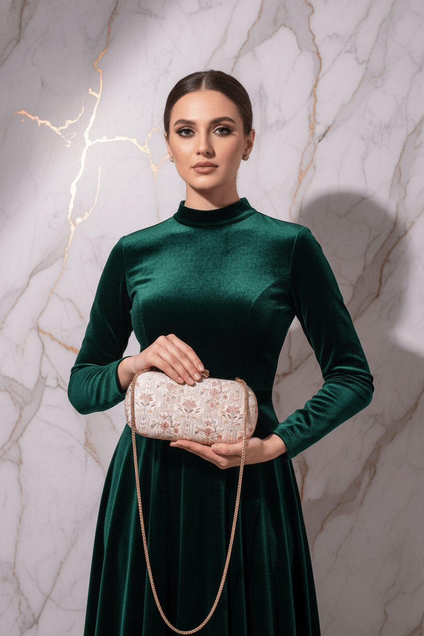 Woman Holding Bag Front