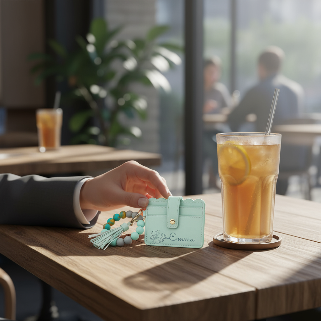 Woman reaching for wallet at cafe