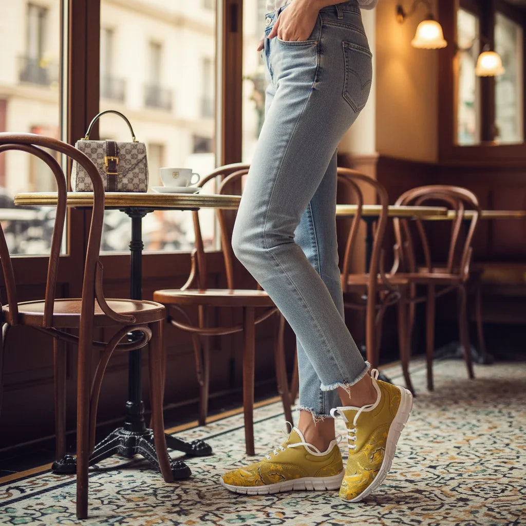 Woman standing in café interior