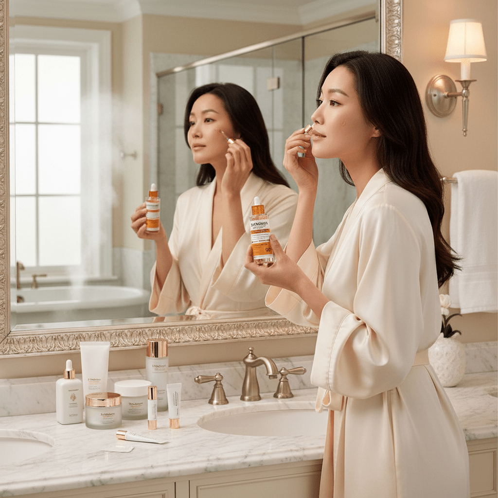 Woman Using Dr.Melaxin Serum