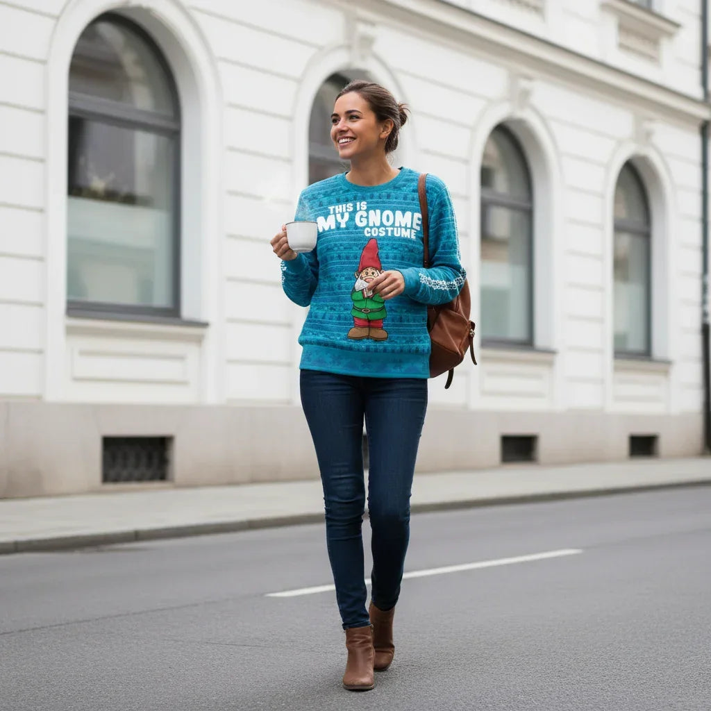 Woman - Walking pose near facade