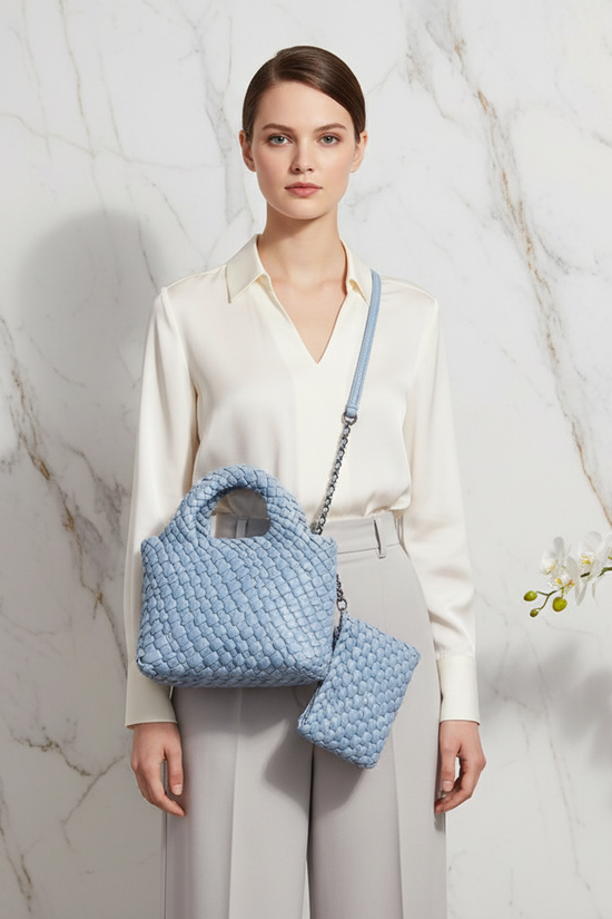 Woman Wearing Bag - Front View