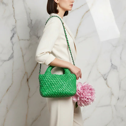 Woman Wearing Bag - Side View