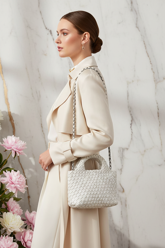 Woman Wearing Bag - Side View