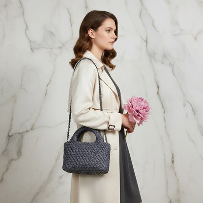 Woman Wearing Bag - Side View