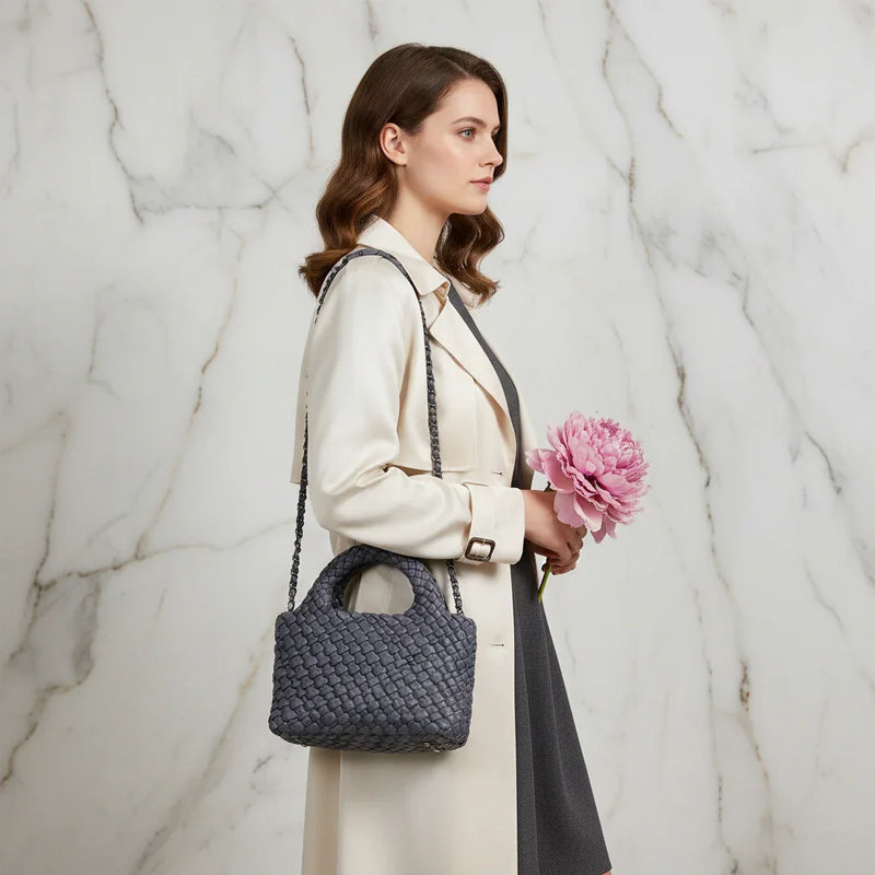 Woman Wearing Bag - Side View