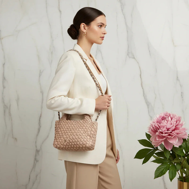 Woman Wearing Bag - Side View