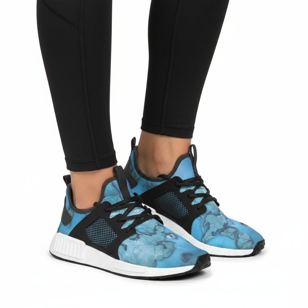 Woman wearing sneakers - close-up