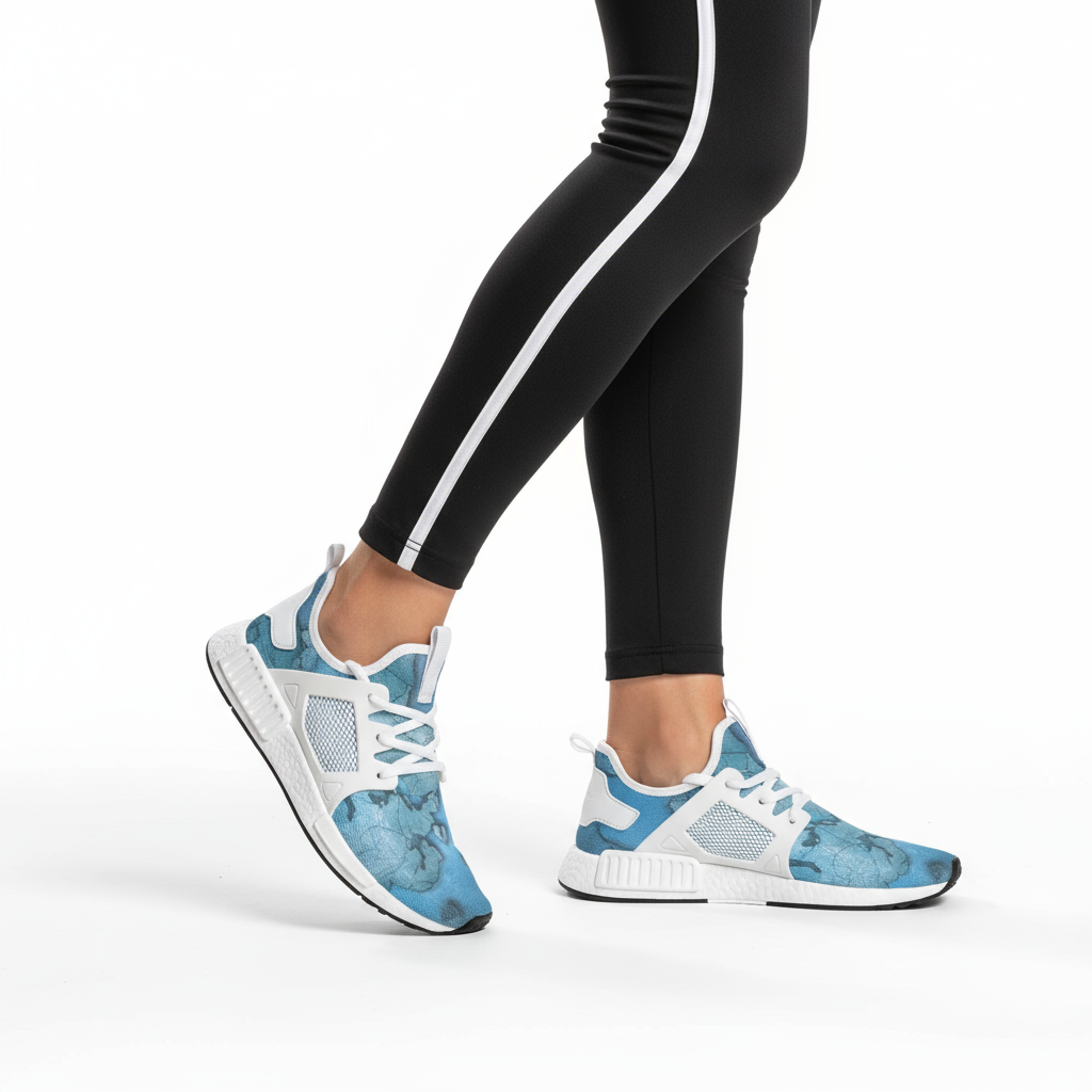 Woman wearing sneakers - side view