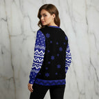 Woman wearing sweater back view over shoulder