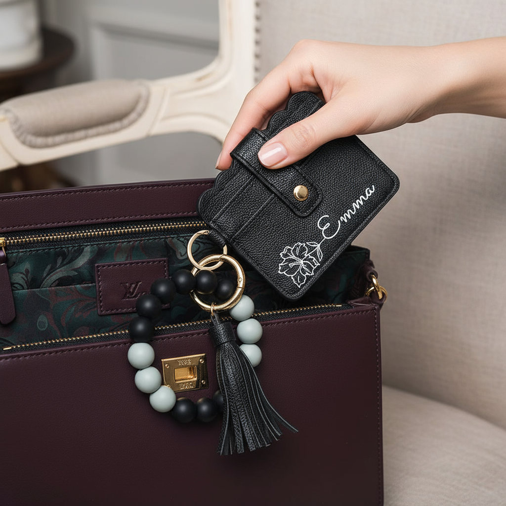 Woman with wallet in handbag
