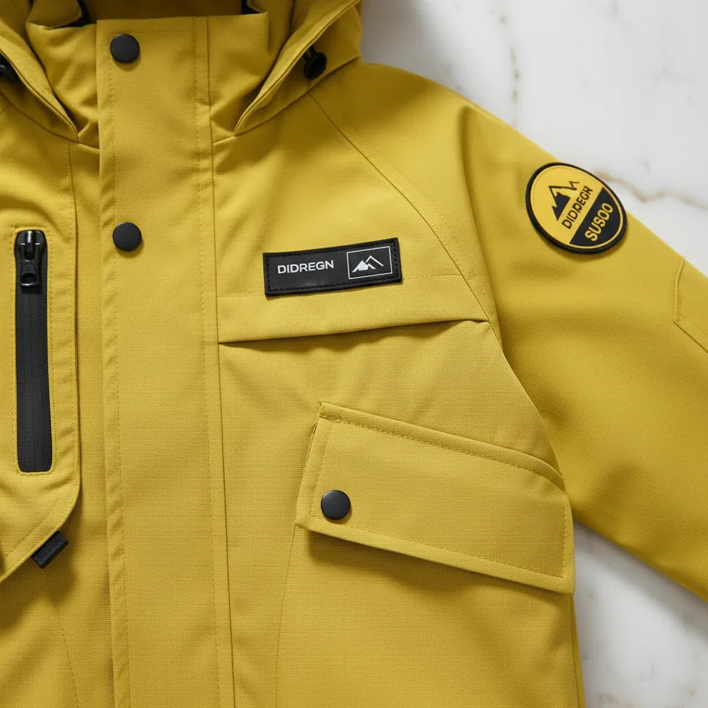 Yellow Jacket - Chest Pockets and Zipper Detail