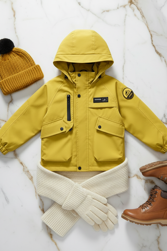 Yellow Jacket - Overhead Winter Flatlay
