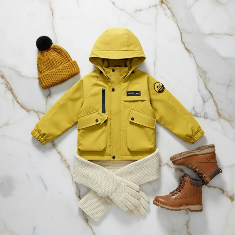 Yellow Jacket - Overhead Winter Flatlay
