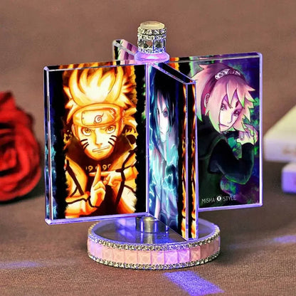 4 Pictures Photo Frame Rotatable Glowing Glass - IVORYNN