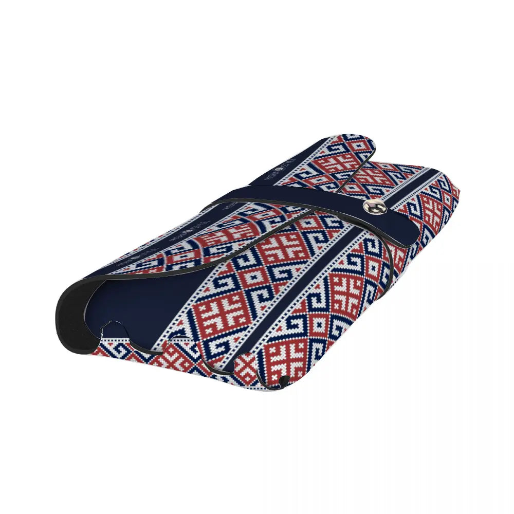 Dark Blue Decoration Anti-Scratch Leather Portable Eyewear Case - IVORYNN
