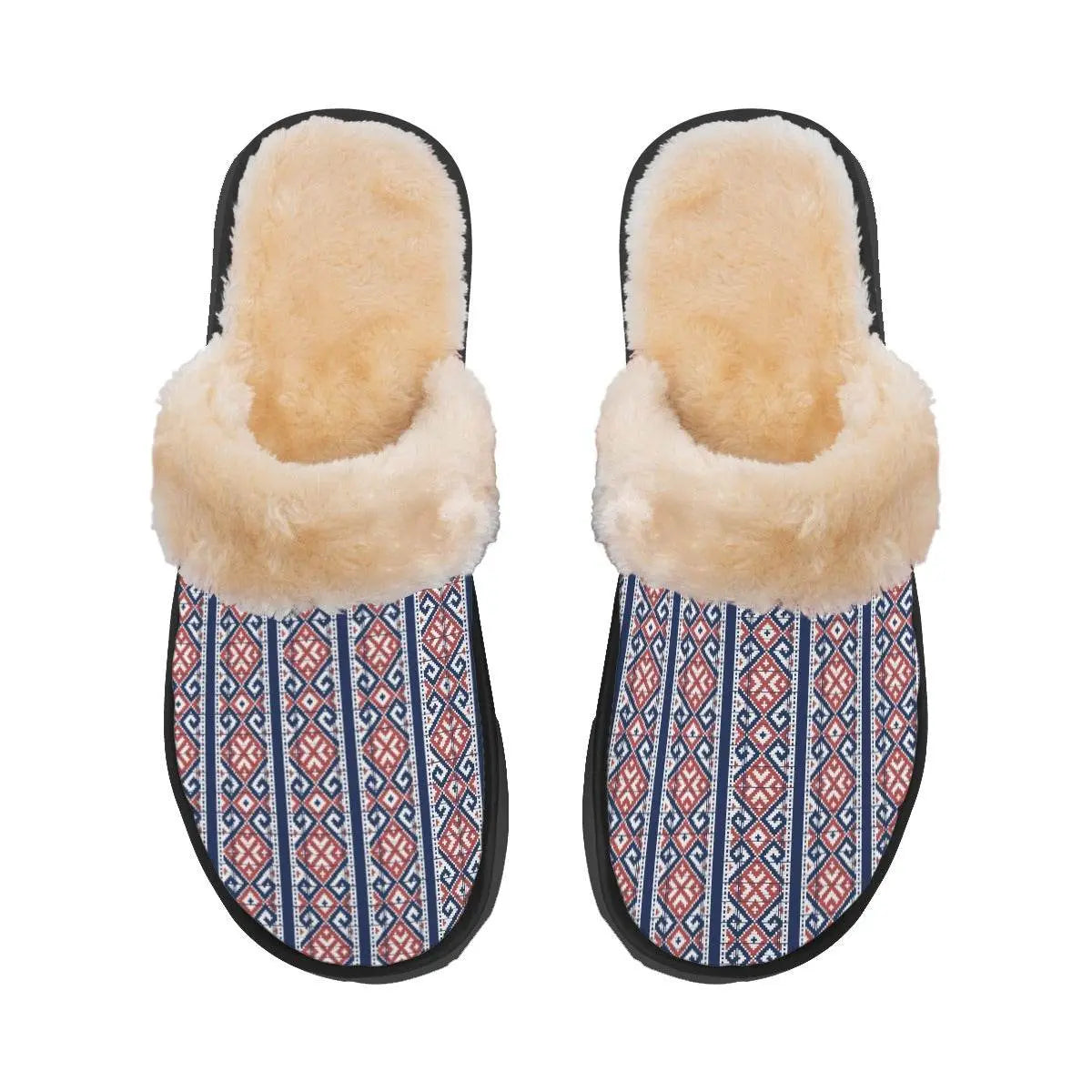 Decoration Home Dark Blue Plush Slippers - IVORYNN