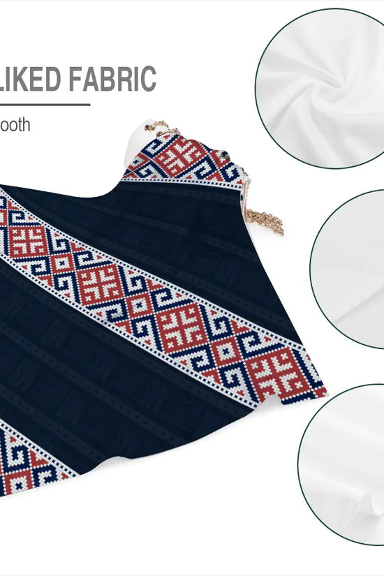 Decoration Soft Silk Thin Satin Dark Blue Shawl - IVORYNN