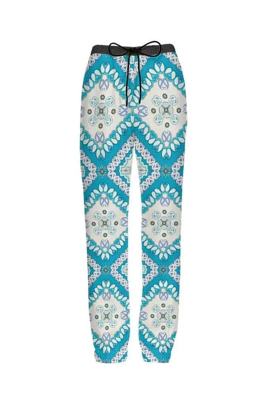 Decorative Casual Fit Jogging Pants - Turquoise - IVORYNN