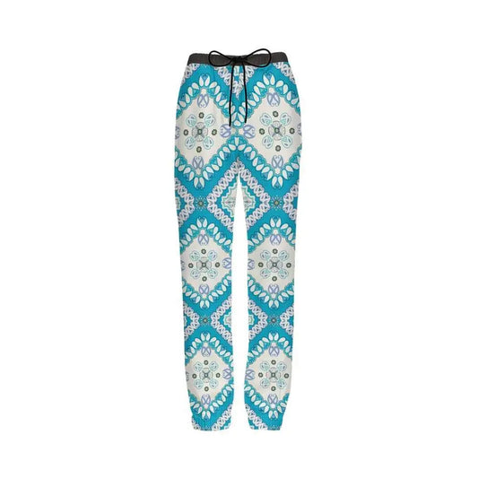 Decorative Casual Fit Jogging Pants - Turquoise