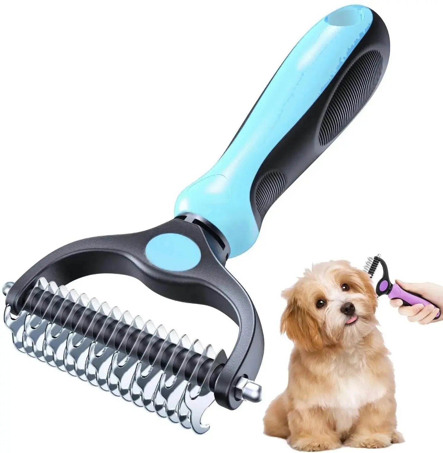 Double Sided Shedding Pet Grooming Brush - IVORYNN