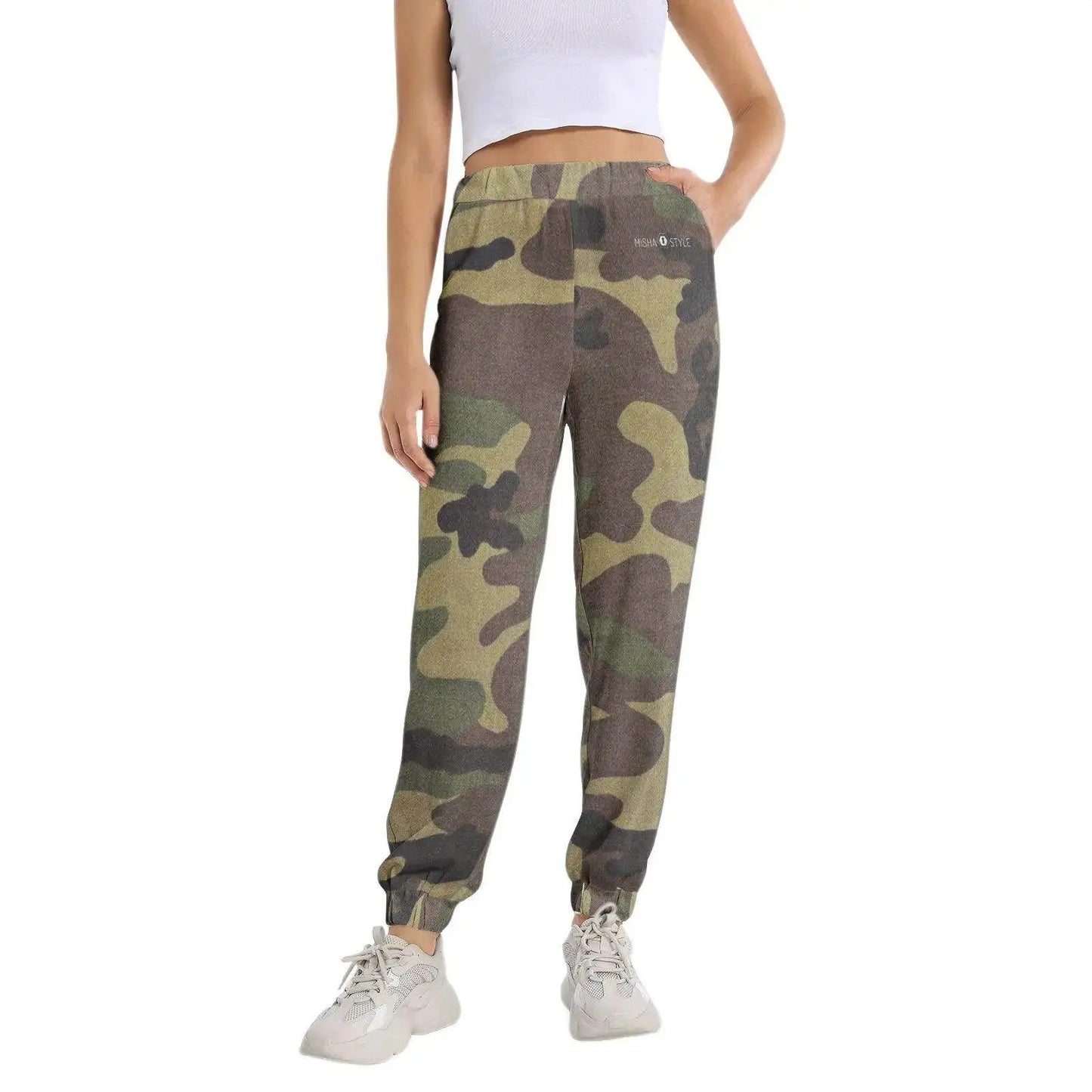 Elastic Waist Tapered Sweatpant - Army - IVORYNN