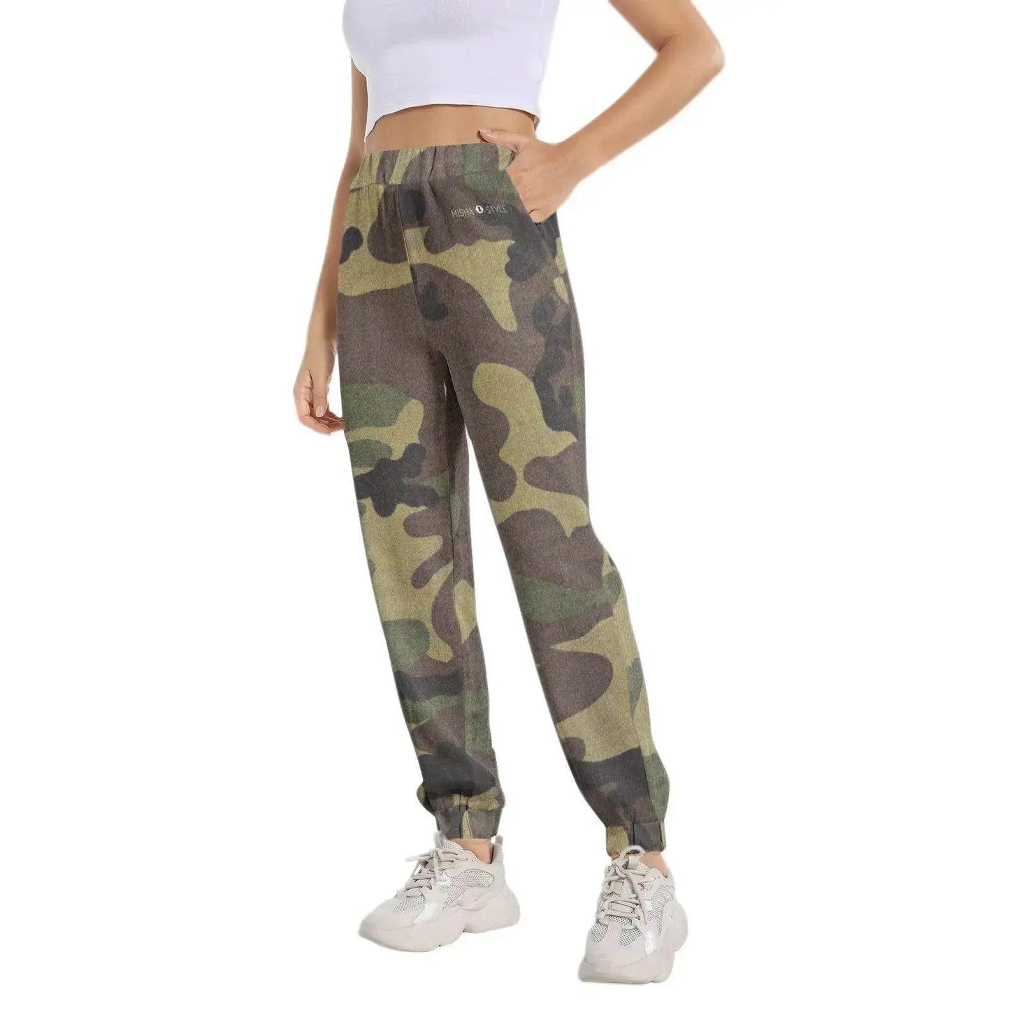 Elastic Waist Tapered Sweatpant - Army - IVORYNN