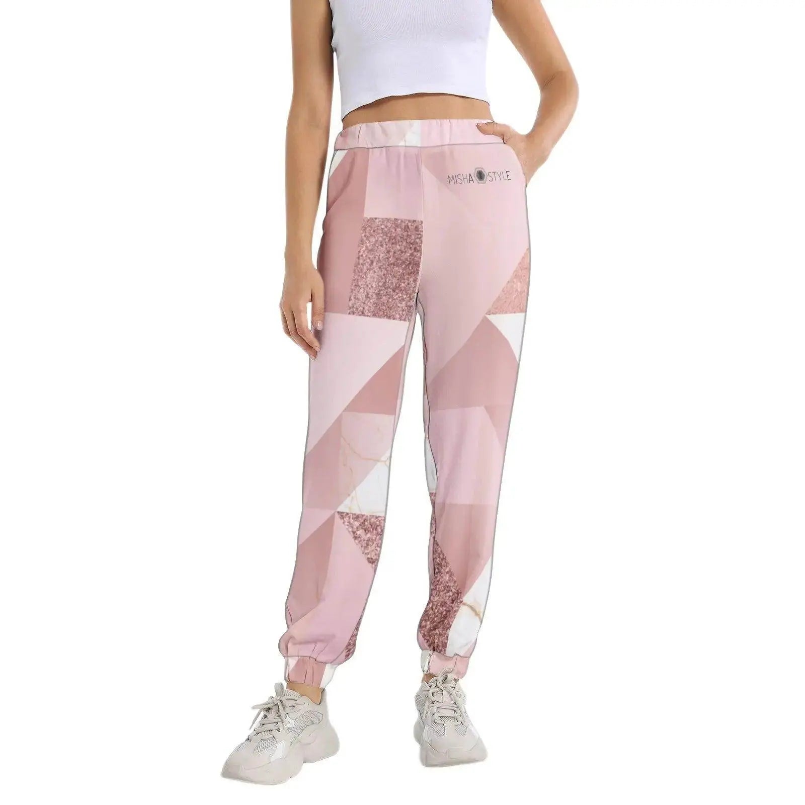 Elastic Waist Tapered Sweatpant - Marble - IVORYNN