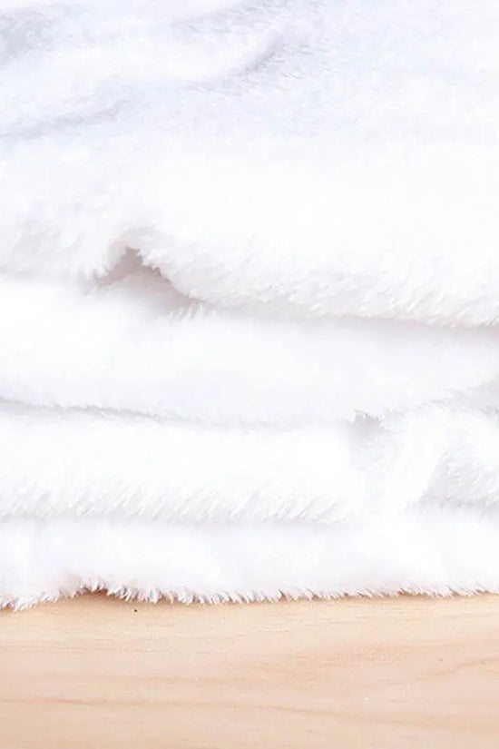 Embroidery Long Sherpa Hooded Blanket - IVORYNN