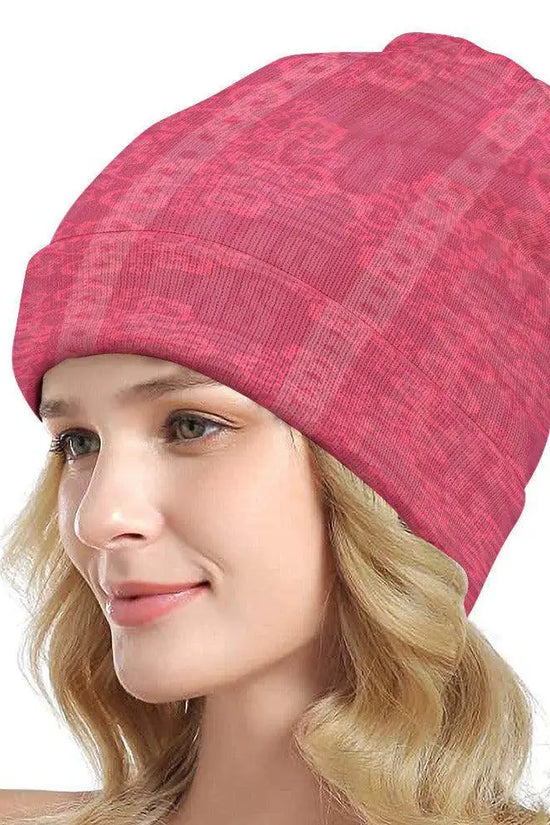 Floral knitted hat - Pink - IVORYNN
