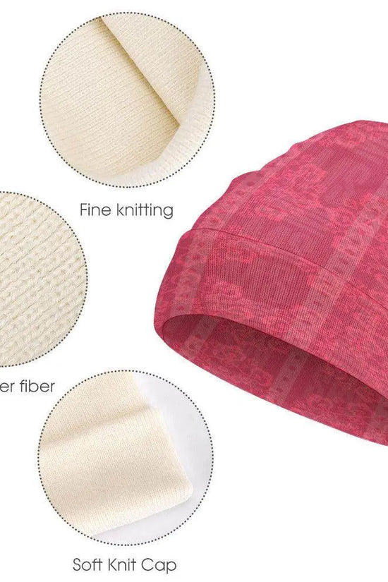 Floral knitted hat - Pink - IVORYNN