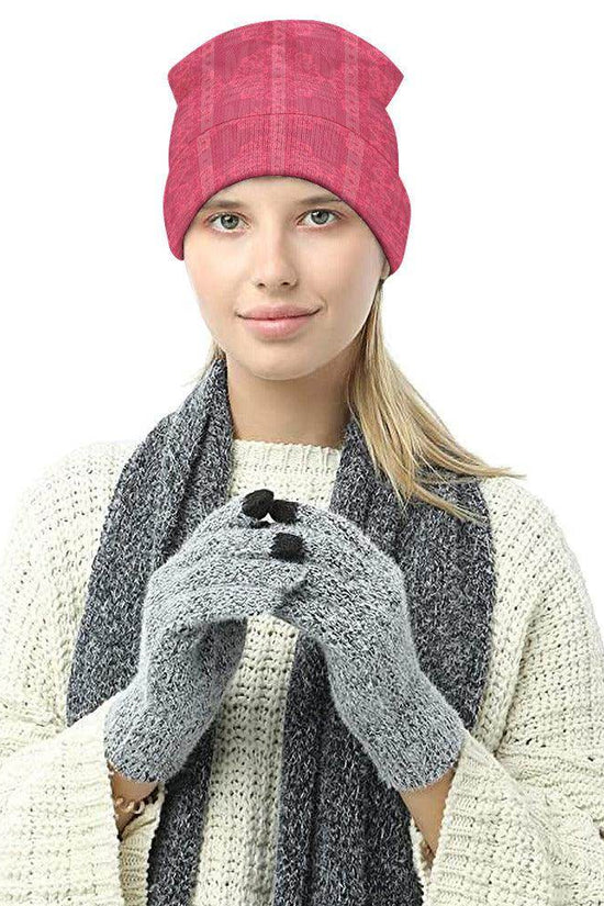 Floral knitted hat - Pink - IVORYNN