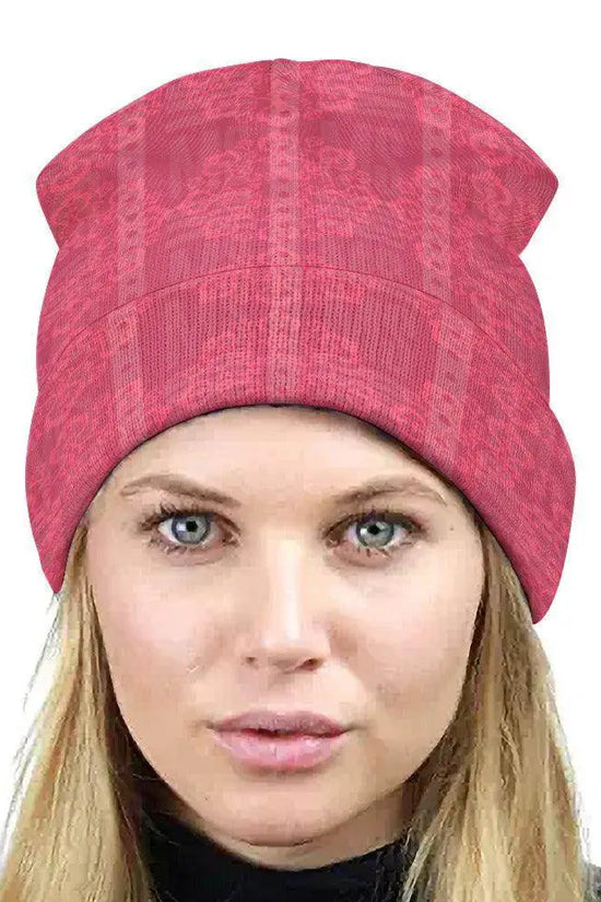 Floral knitted hat - Pink - IVORYNN
