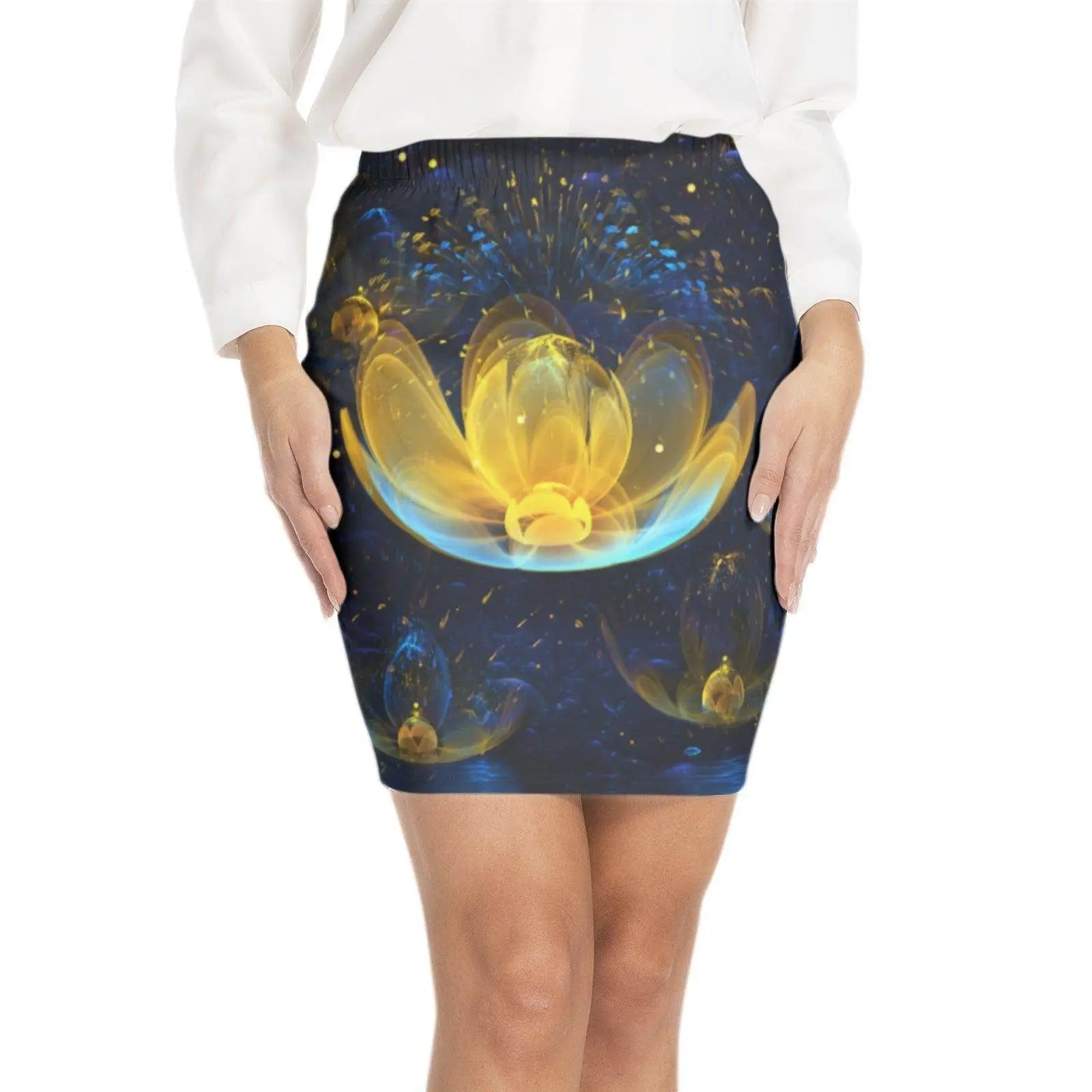 Flower Space Elastic Waist Skirt - IVORYNN