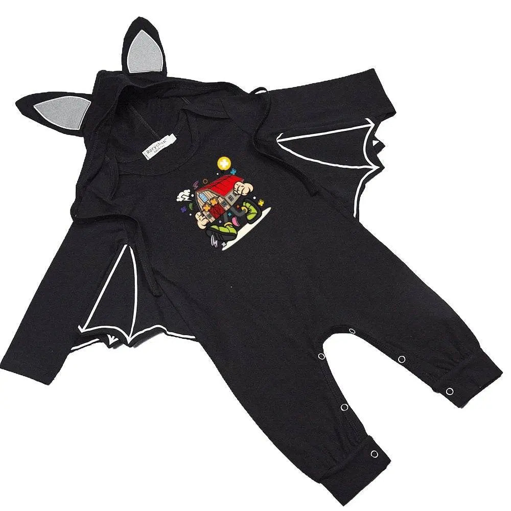 Frame House Baby's Long Sleeves Bat Hoodie Romper - IVORYNN