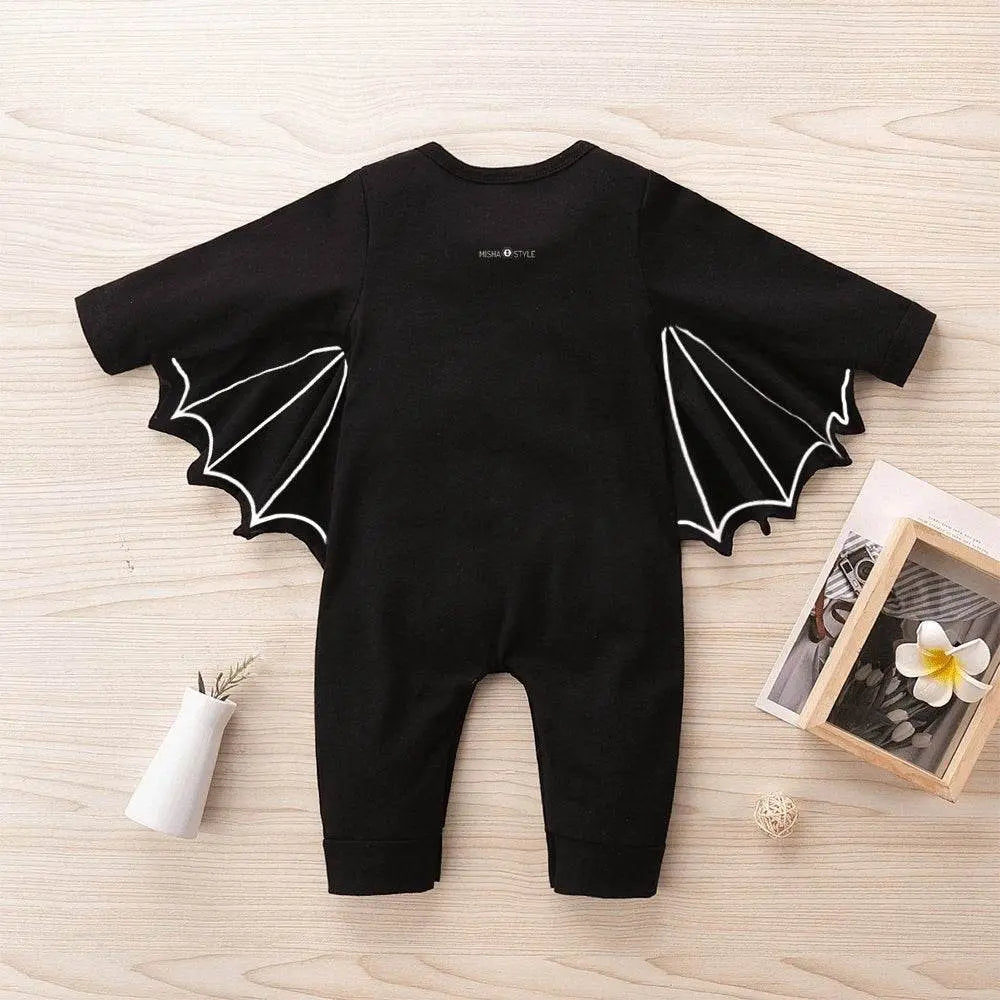 Frame House Baby's Long Sleeves Bat Hoodie Romper - IVORYNN