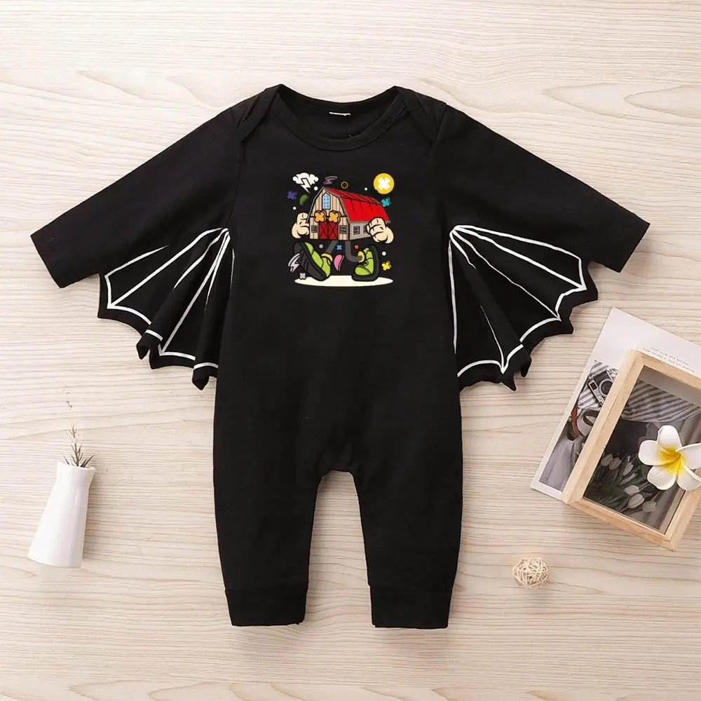 Frame House Baby's Long Sleeves Bat Hoodie Romper - IVORYNN