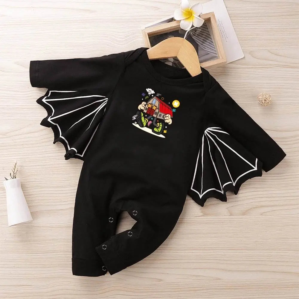 Frame House Baby's Long Sleeves Bat Hoodie Romper - IVORYNN