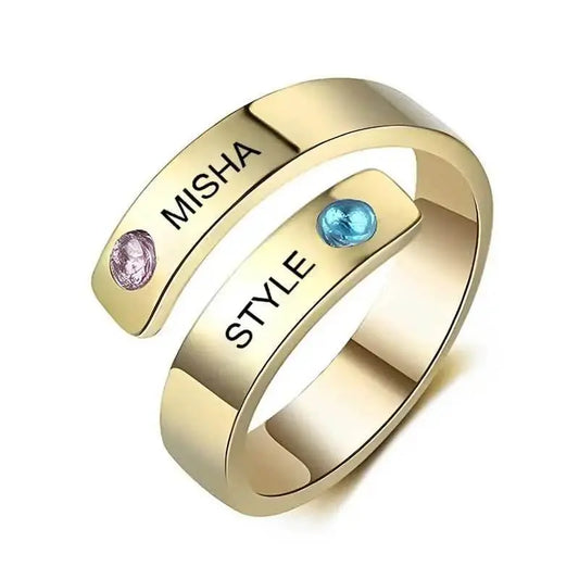 Golden Rhinestone Ring Anniversary Gift - IVORYNN