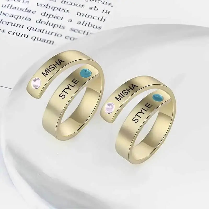 Golden Rhinestone Ring Anniversary Gift - IVORYNN